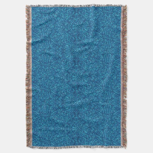 Blue Glitter Throw Blanket Deken (Voorkant Verticaal)