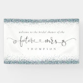 Blue Glitter Toekomst Mrs Welkom bij Vrijgezellenf Spandoek (Horizontaal)