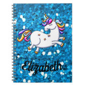 Blue Glitter Unicorn Notitieboek (Voorkant)