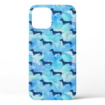 Blue Glitter Waterverf Dachshund Pattern Adult Cl