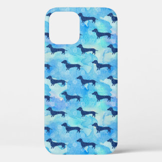 Blue Glitter Waterverf Dachshund Pattern Adult Cl Case-Mate iPhone Case