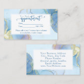 Blue Glitter Waterverf Mode Modern Afspraak Visitekaartje (Voorkant / Achterkant)