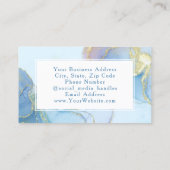 Blue Glitter Waterverf Mode Modern Afspraak Visitekaartje (Achterkant)