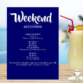 Blue Glitter Weekend Bachelorette Invitation Kaart