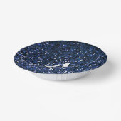 Blue Glitter White Monogram Initiaal Aangepaste na Papieren Kommen (Gebogen)