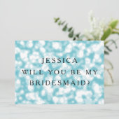 Blue Glitter zal je mijn Bridesmaid zijn Kaart (Staand voorkant)
