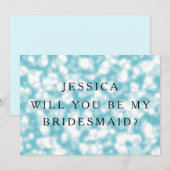 Blue Glitter zal je mijn Bridesmaid zijn Kaart (Voorkant / Achterkant)