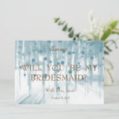 Blue Glitter zal je mijn Bridesmaid zijn Kaart (Staand voorkant)