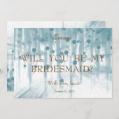 Blue Glitter zal je mijn Bridesmaid zijn Kaart (Voorkant / Achterkant)