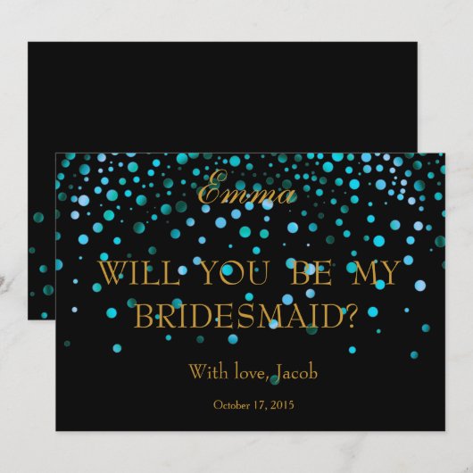 Blue Glitter zal je mijn uitnodiging zijn. (Voorkant / Achterkant)