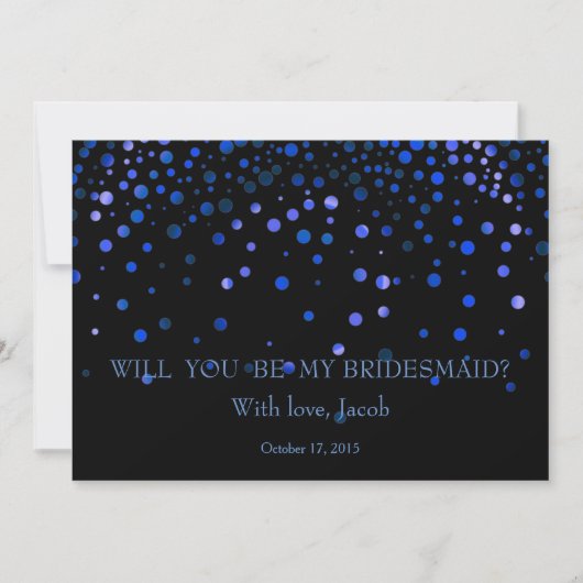 Blue Glitter zal je mijn uitnodiging zijn. (Voorkant)