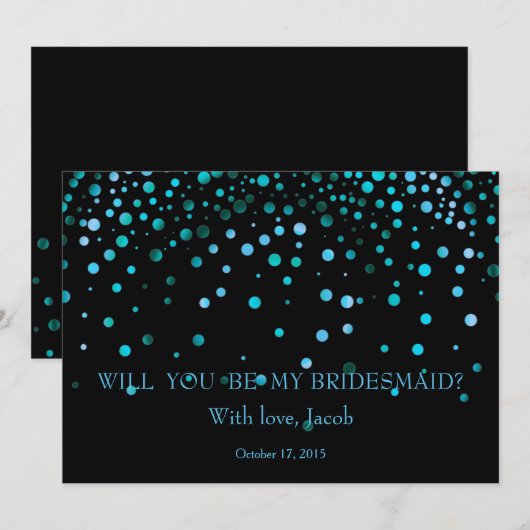 Blue Glitter zal je mijn uitnodiging zijn. (Voorkant / Achterkant)