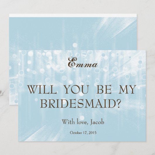 Blue Glitter zal je mijn uitnodiging zijn. (Voorkant / Achterkant)