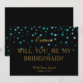 Blue Glitter zal je mijn uitnodiging zijn. (Voorkant / Achterkant)