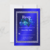 Blue Glitters & Birthday-ballonnen RSVP-kaart RSVP Kaartje (Voorkant)