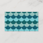 Blue Glittery Mermaid Scales Patroon Visitekaartje (Voorkant)
