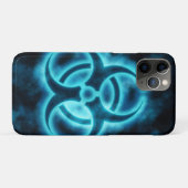 Blue Glo Biohazard iPhone Case (Achterkant (horizontaal))