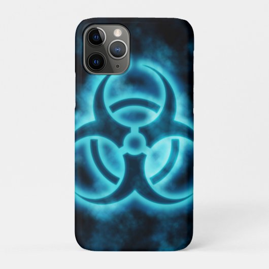 Blue Glo Biohazard iPhone Case (Achterkant)