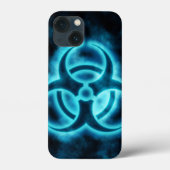 Blue Glo Biohazard iPhone Case (Achterkant)