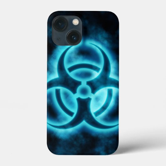 Blue Glo Biohazard iPhone Case (Achterkant)
