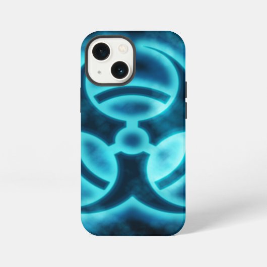 Blue Glo Biohazard iPhone Case Hoesje (Achterkant)