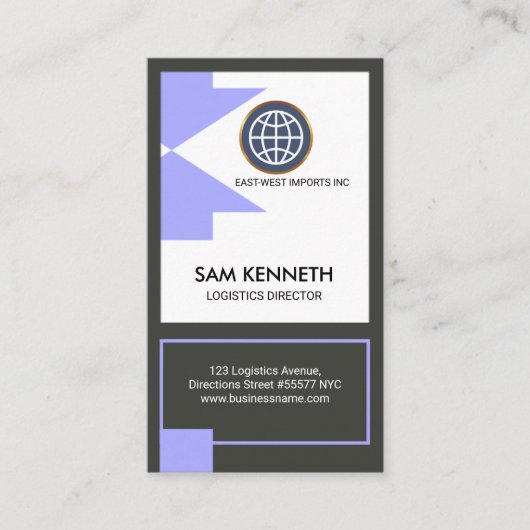 Blue Global Direction Arrows Logistics Director Visitekaartje (Voorkant)