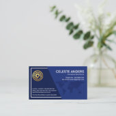 Blue Global Layers White Lijst CEO Visitekaartje (Staand voorkant)