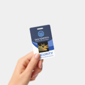 Blue Global Wave Press Personeel Foto Security Badge (Handheld)