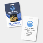 Blue Global Wave Press Personeel Foto Security Badge (Voor- en achterkant)