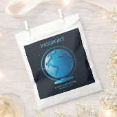Blue Globe Passport Travel Baby Shower Bedankzakje (Geknipt)