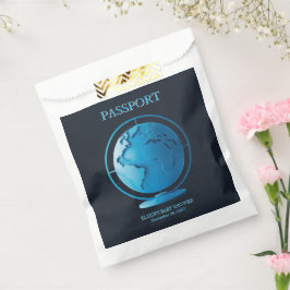 Blue Globe Passport Travel Baby Shower Bedankzakje