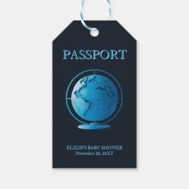 Blue Globe Passport Travel Baby Shower Cadeaulabel