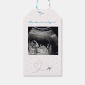 Blue Globe Passport Travel Baby Shower Cadeaulabel (Achterkant)