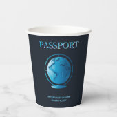 Blue Globe Passport Travel Baby Shower Papieren Bekers (Achterkant)