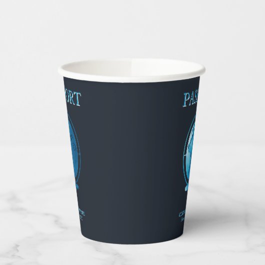 Blue Globe Passport Travel Baby Shower Papieren Bekers (Links)