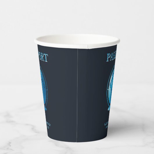 Blue Globe Passport Travel Baby Shower Papieren Bekers (Rechts)