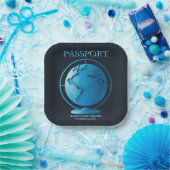 Blue Globe Passport Travel Baby Shower Papieren Bordje (Feest)
