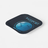 Blue Globe Passport Travel Baby Shower Papieren Bordje (Gebogen)