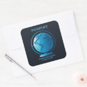Blue Globe Passport Travel Baby Shower Vierkante Sticker (Envelop)