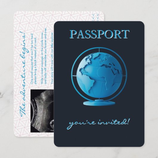 Blue Globe Passport Travel Books for Baby Informatiekaartje (Voorkant / Achterkant)