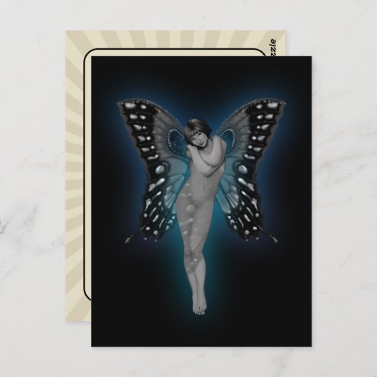 Blue Glow Fairiy Briefkaart (Voorkant / Achterkant)