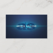 Blue Glow Grunge Monogram Trainer Visitekaartje (Voorkant)