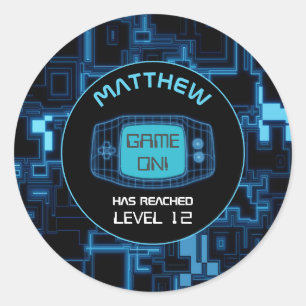 Blue Glow-handheld console Ronde Sticker