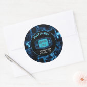 Blue Glow-handheld console Ronde Sticker (Envelop)