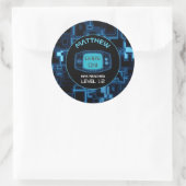 Blue Glow-handheld console Ronde Sticker (Tas)