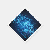 Blue Glow Muzieknoten Napkins Servetten (Hoek)