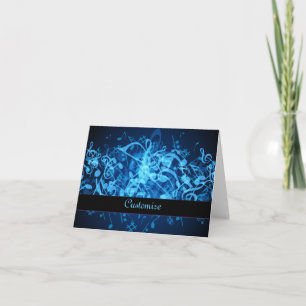 Blue Glow Muzieknoten Note Card Kaart
