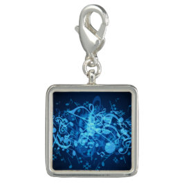 Blue Glow Muzieknoten Square Charm