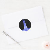 Blue Glowing King Chess Piece Ronde Sticker (Envelop)