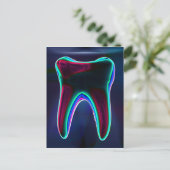 Blue Glowing Tooth Dental Art Briefkaart (Staand voorkant)